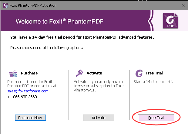 transfer foxit phantompdf license