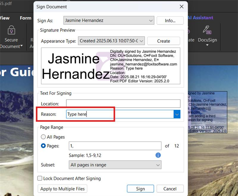 Create Custom Reasons for Digital ID Signature (Sign & Certify)